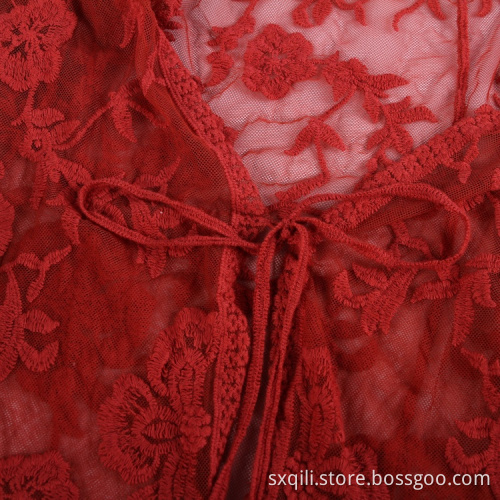 embroidered lace sun protection clothing sexy beach dress